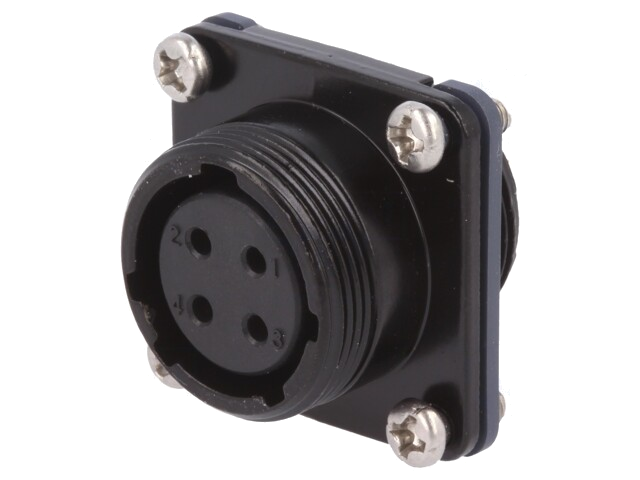 Connector: rond; contact; vrouwelijk; PIN: 4; buitendraad,gedraaid Connector: rond; contact; vrouwelijk; PIN: 4; buitendraad,gedraaid